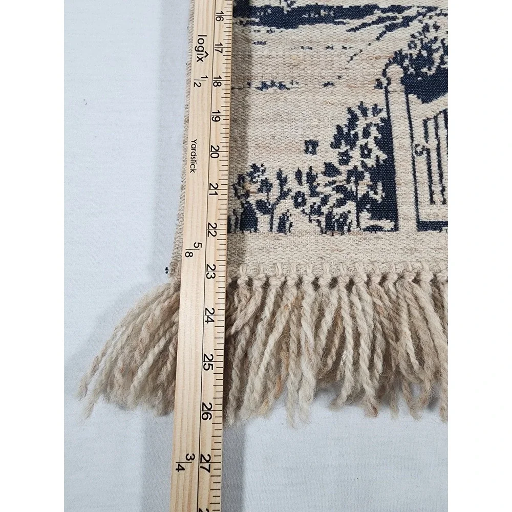Vintage German Meldorfer Kunstweberei Woven Wool Tapestry Cottagecore Folk Art